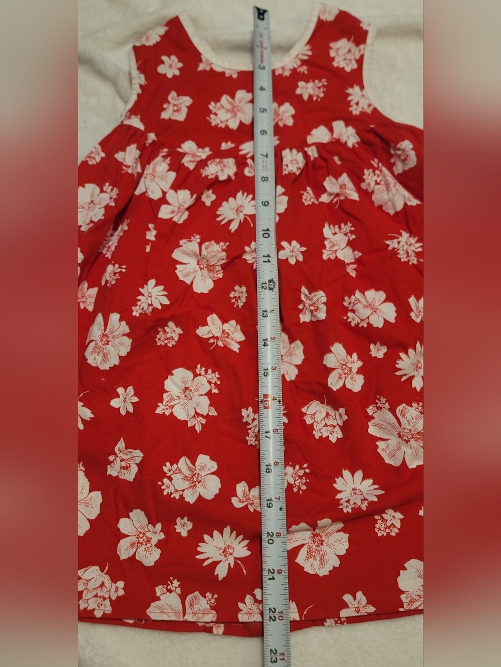 BONNIE JEAN Red Floral Dress Size 6 Cotton Summer Party - Picture 5 of 8